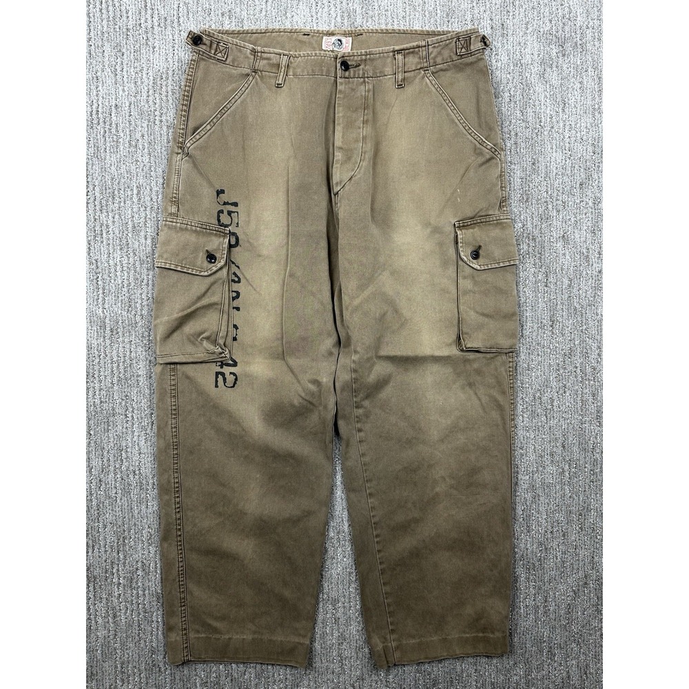 Diesel Military Cargo Pants 35x30 Faded Brown Y2K Vtg Multi Pocket Utility Italy